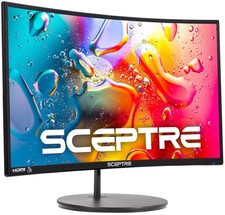 Curved 24-inch Gaming Monitor 1080p R1500 98 sRGB HDMI x2 VGA Build-in Speak...