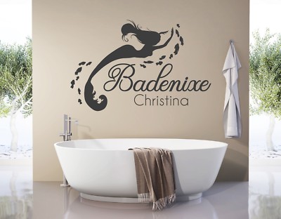 Wandtattoo Wellness Wandtatoo Badezimmer Mädchen Meerjungfrau mit Name pkm408