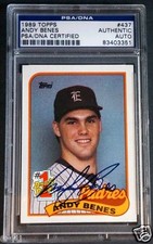ANDY BENES Signed 1989 Topps Padres RC Early Auto 34+ Years Old PSA/DNA Slabbed