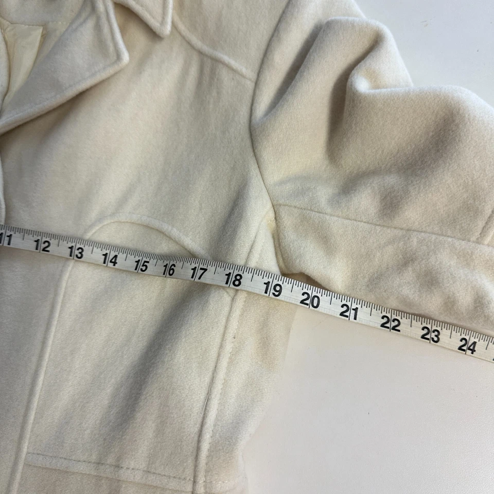 Gabardina KENNETH COLE REACTION Marfil Mezcla Lana Largo Medio Chaquetón Talla 12 Foto 4 de 4