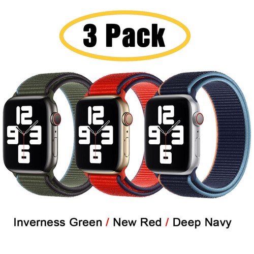 3 PACK Nylon Sport Band Strap For Apple Watch Series 10 9 8 7 6 SE 38/49mm - Picture 47 of 47