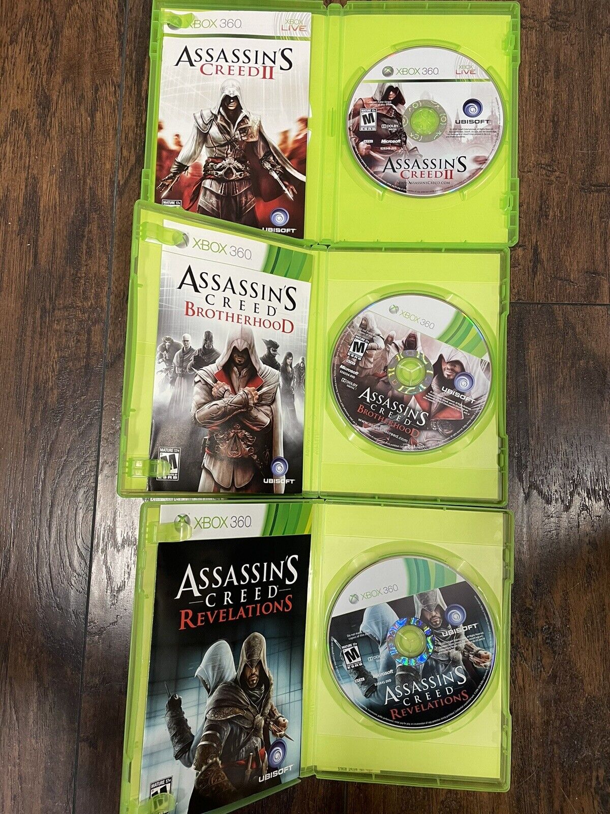 Assassin's Creed XBOX 360 Game Bundle 2, 3 + Brotherhood & Revelations Fast  Ship