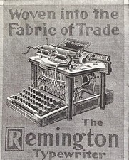 1899 REMINGTON Woven into Fabric of Trade Standard No. 2 Old Typewriter Print Ad thumbnail