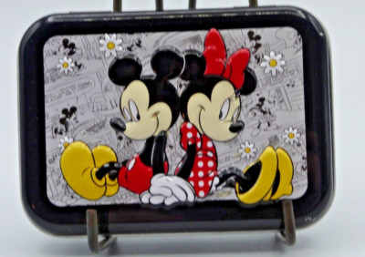 3D Mickey and Minnie Cotton Buds Disney Tin Box Collector Series #6-Tin only