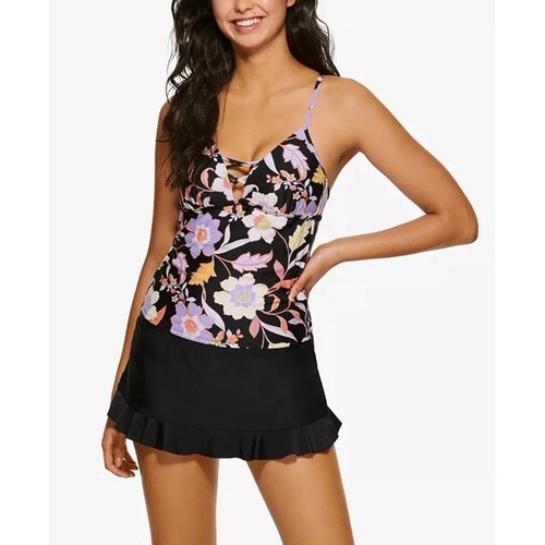 Hula Honey Hula Honey Juniors Luna Floral Strappy Tankini Top - 第 3/25 張圖片
