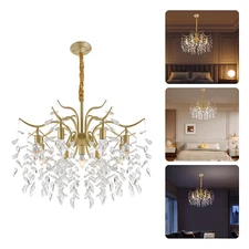 Gold Crystal Branch Shape Chandelier Modern Ceiling Fixture For Entryway, Foyer