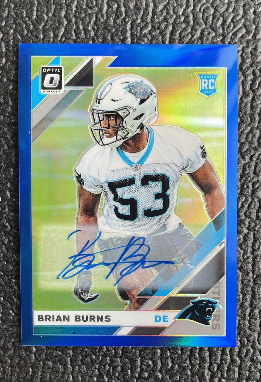 🔥BRIAN BURNS 2019 OPTIC COLOR MATCH ROOKIE BLUE REFRACTOR AUTOGRAPH #'D /75!🔥