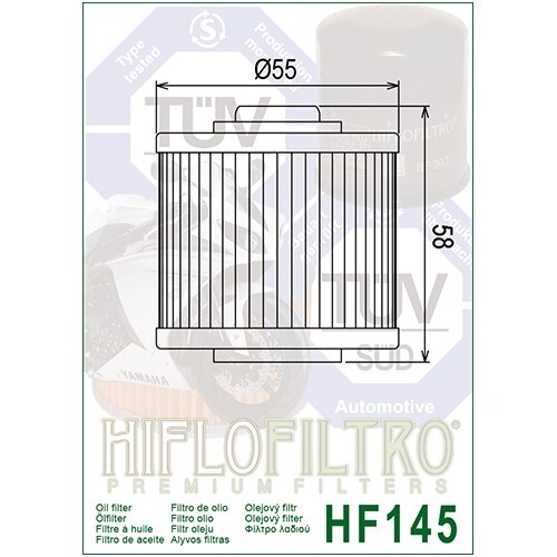 Filtro de aceite Hiflofiltro se adapta a YAMAHA XT660R / XT660X / XT660Z (2004 a 2016) - Imagen 2 de 5