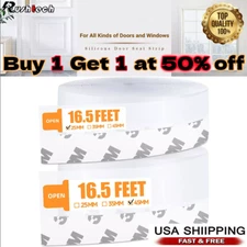 16FT Door Seal Strip Weather Stripping Self Adhesive Bottom Sweep Stopper Rubber