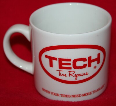TECH TIRE REPAIRS Ceramic Promo COFFEE MUG CUP Wheels Cars