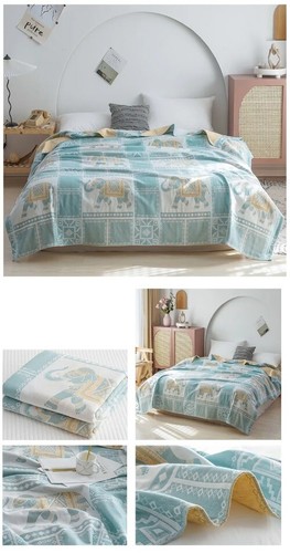 1pc 100% Cotton Blanket Jacquard Bed KidsBlankets Breathable Plaid SofaTowel - Bild 20 von 32