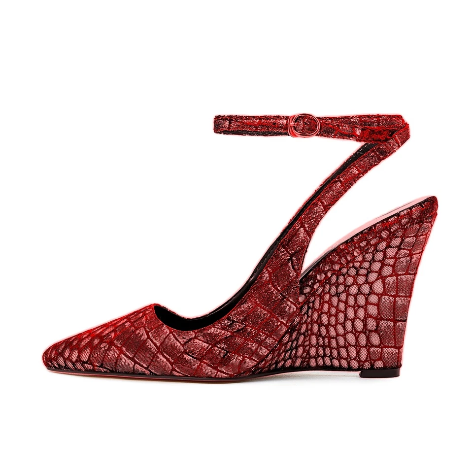 Sandalias estilo pasarela occidental para mujer punta con correa en el tobillo y correa para club Foto 4 de 4