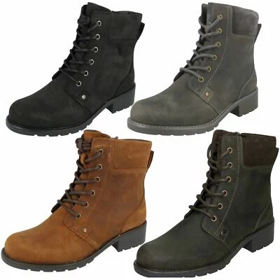 Damen Clarks 'Orinoco Spice' Leder Schnürer & Reißverschluß Freizeit - Bild 1 von 4