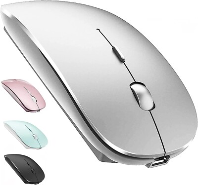 Computer Mouse Bluetooth Mouse Wireless Quiet PC Computer 2.4GHz USB Silver B570