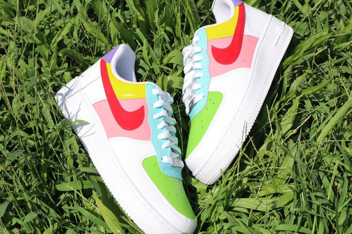pink green white air force 1
