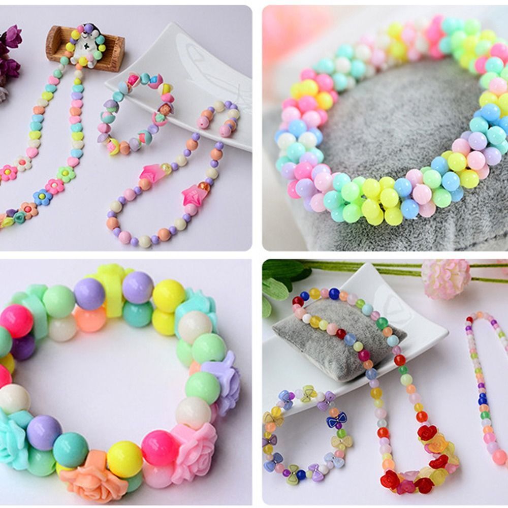 Kids Easy Beaded Necklaces To Make Girls Jewelry Making Kit For