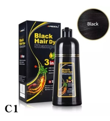 #ad BLACK Hair👩🏻‍🦱Dye Shampoo 3 in 1 Instant Herbal Ingredients NEW SEALED $15.80