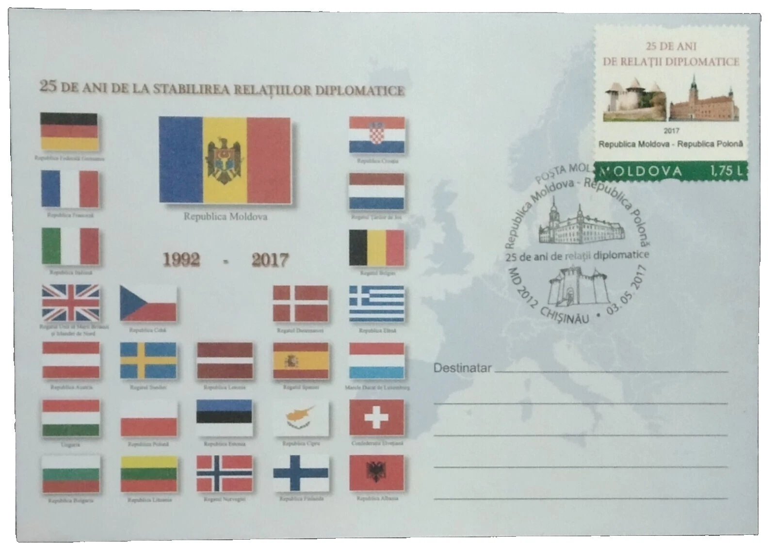 Mint Never Hinged/MNH Decimal Moldovan Stamps