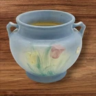VTG HULL USA  Art Pottery 1938 TULIP Blue Jardiniere Vase Planter No Flaws 4.5"