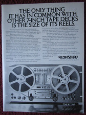 1978 PIONEER RT-707 Reel to Reel Tape Deck Print Ad ~ Superior 7-Inch Tape Decks