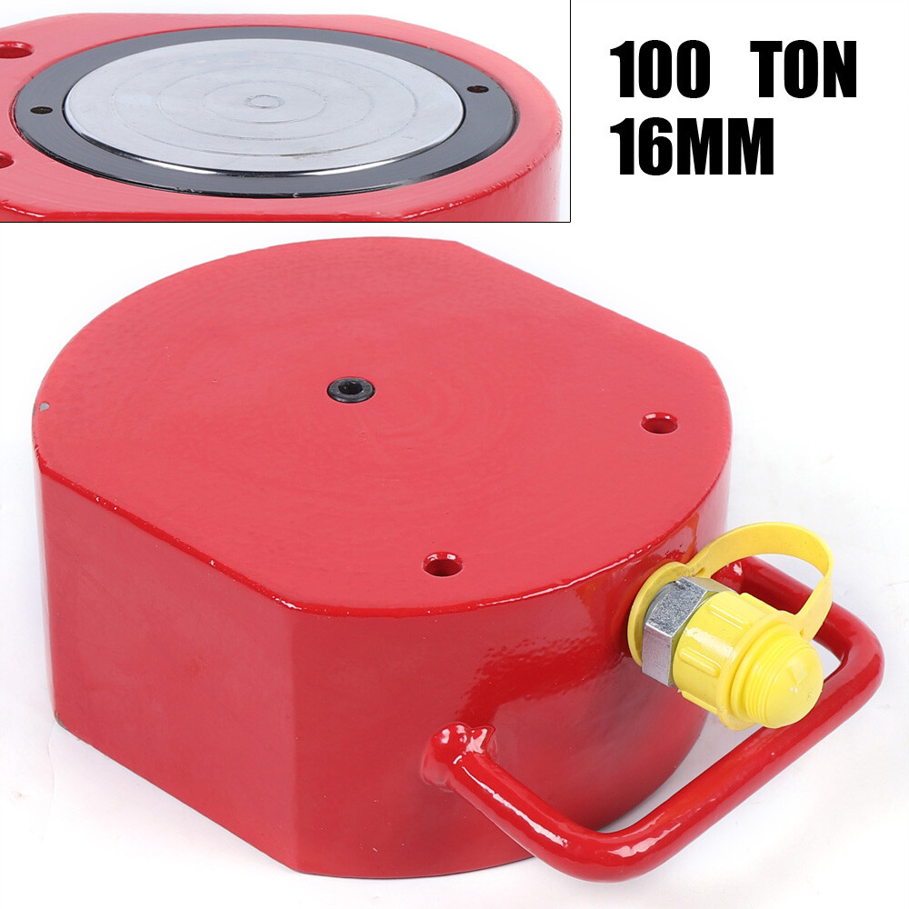 100 Ton Hydraulic Cylinder Jack Pancake Cylinder Ram Lifting Steel 16mm Stroke