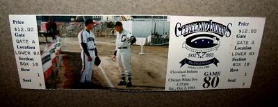 Cleveland Indians 10/2/1993 Full Ticket Stub 2nd Last Game Ever at Muny Stadium - Image 1 of 3