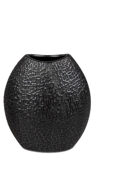 Formano Blumenvase Dekovase Vase Aus Keramik 21X7Cm In Schwarz-Matt-image