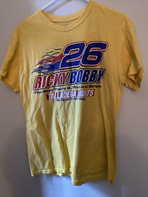 Talladega Nights The Ballad of Ricky Bobby T-Shirt, VINTAGE, Sz Med Yellow