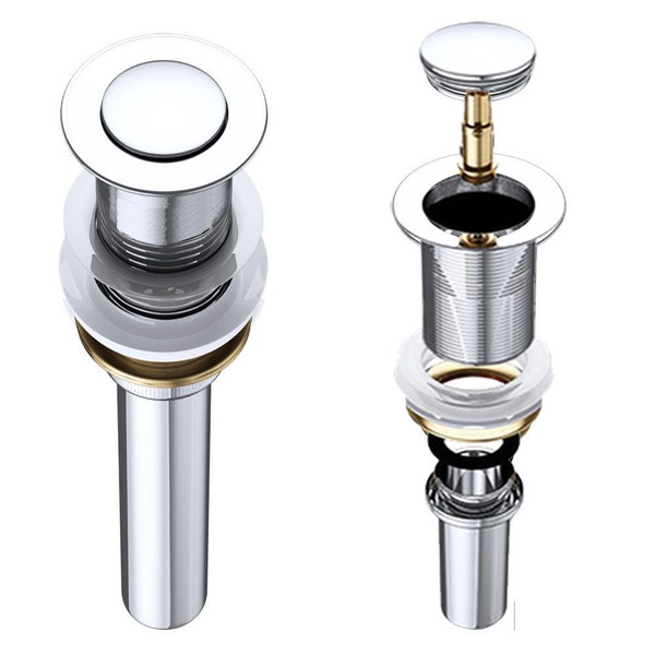 Doporro Automatik Design-Ablaufgarnitur Push-Open Pop-Up-Ventil Abfluss Chrom-image