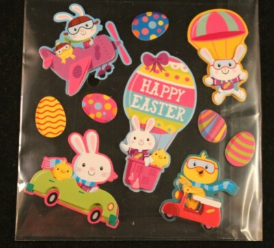 3D Stickers - Bunnies & Chicks - 10 Stickers - Easter - Way To Celebrate