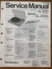 Technics by Panasonic SL-B30 SL-B30A Turntable System Service Repair Manual