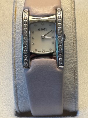 EBEL BELUGA Women's dress watch - Diamonds and mother-of-pearl - Pink leather