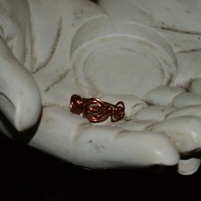 Handmade wire wrapped triple swirl ring, size 8.5, dainty woman's ring