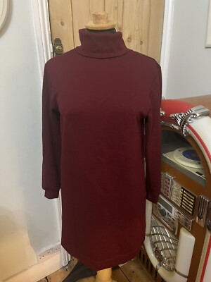 burgundy turtle neck jumper dress primark size UK - Main Image