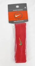 Vintage Nike Swoosh Red with a Green & Yellow Swoosh Headband - New