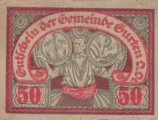 50 HELLER 1920 City of GURTEN Upper AUSTRIA Notgeld Banknote #PF061.U