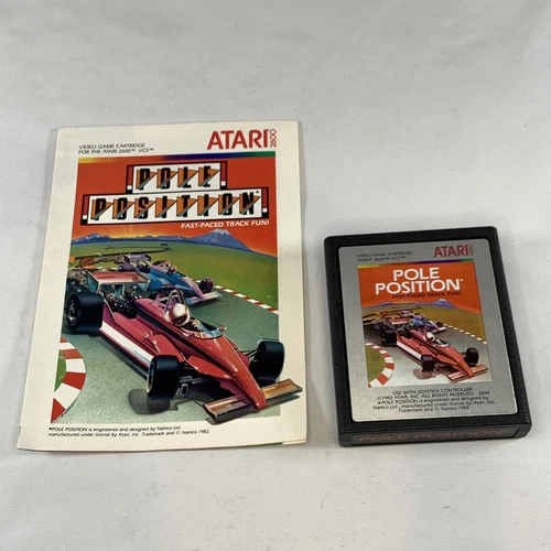 Pole Position (Atari 2600, 1983) Authentic Cartridge & Manual CLEAN VG CONDITION