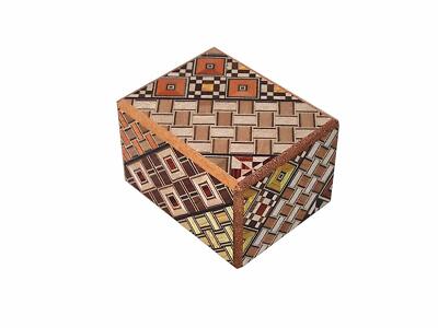 Hakone Yosegi Secret Puzzle Box 5 Steps Gimmick Parquet 60x47x38 mm from Japan