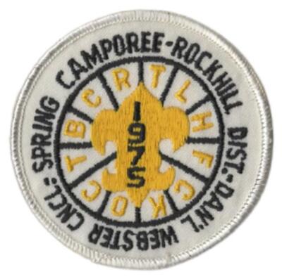 1975 Spring camporee Rockhill District Webster Council BSA Patch WH Bdr. [VA-325