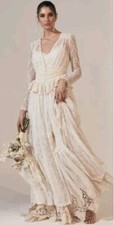 SPELL & THE GYPSY BRIDE Off White Margot Duster Lace Wedding Dress Bridal XS