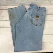 Carhartt Men's Size 36x34 Relaxed Fit Straight Leg Blue Jeans B460 LVB 35x32.5