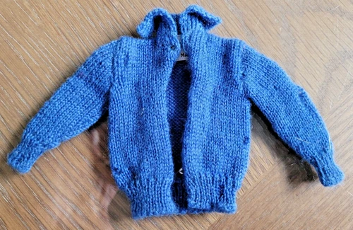 Vintage Barbie 1963 Knitting Pretty Blue Cardigan Sweater