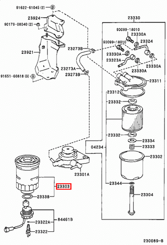 Genuine Toyota LandCruiser 80 Series HZJ 1HZ 4.2 Diesel Fuel Filter - Picture 13 of 20