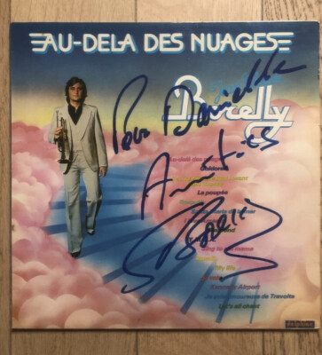 Disque Vinyle 45 Tours Jean-Claude Borelly Au Delà Des Nuages Pochette Signée
