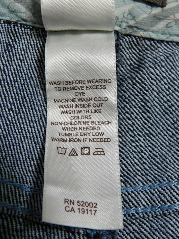 Jeans azul feminino Sigrid Olsen Innovator 7 perna reta tamanho 12 W32 L32 cintura 10 - Imagem 4 de 4