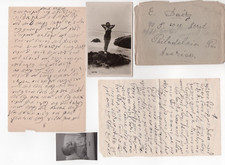 Antique Jewish Judaica Letter with envelope and Photos Rare 1940s