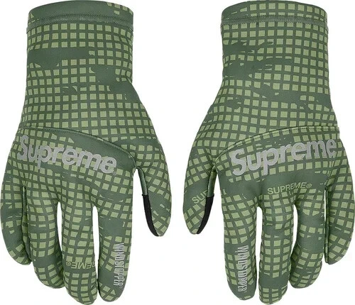 Gants coupe vent Supreme Gore Tex grille olive camouflage FW21 Taille M/L Neuf
