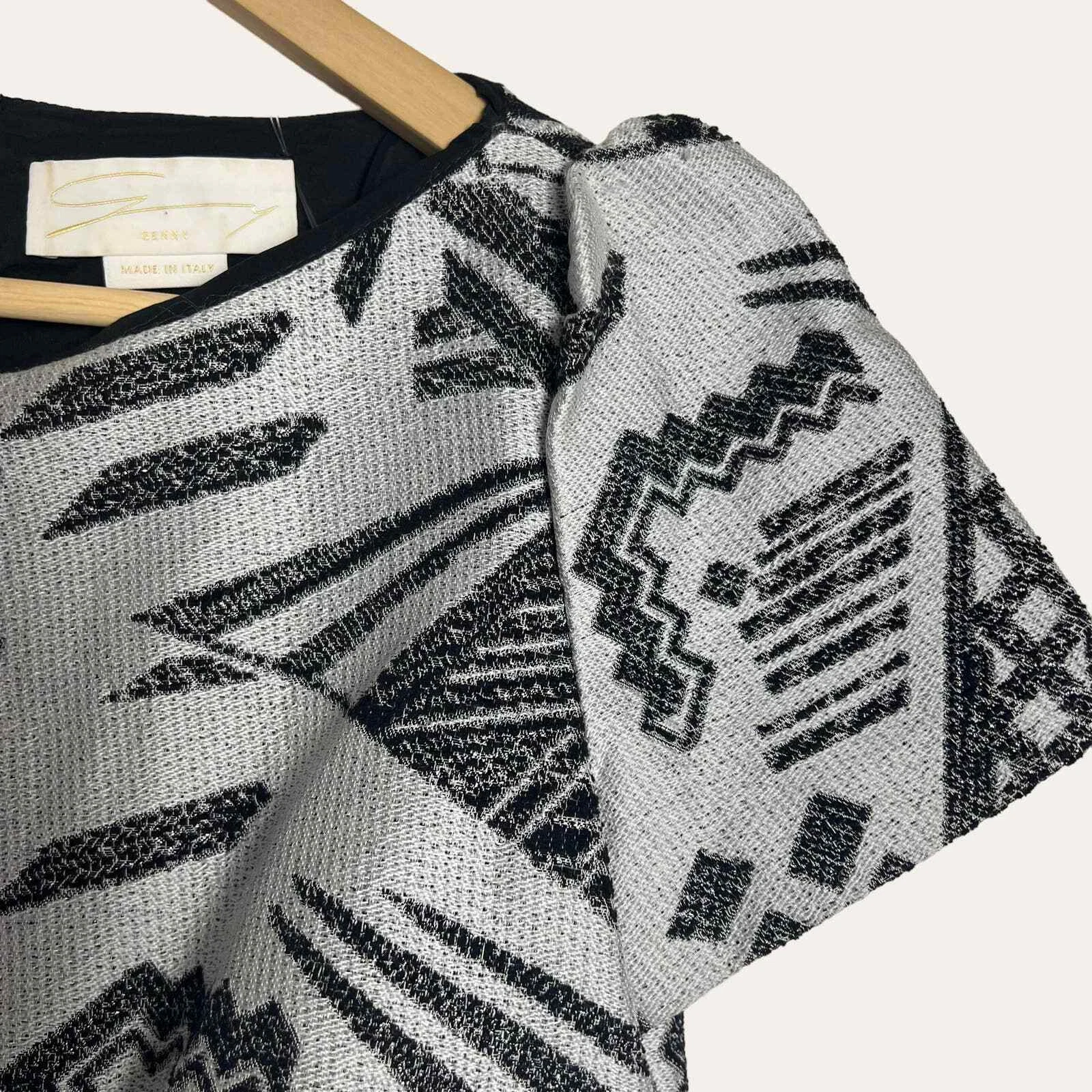 VERSACE Mini abito vintage Genny stampa geometrica jacquard guaina taglia 6