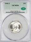 1946-S CAC MS64 Washington Silver Quarter Uncirculated