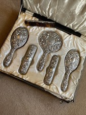 B&Co Sterling Silver 925 Brush And Mirror Complete Set Hallmarked Vintage